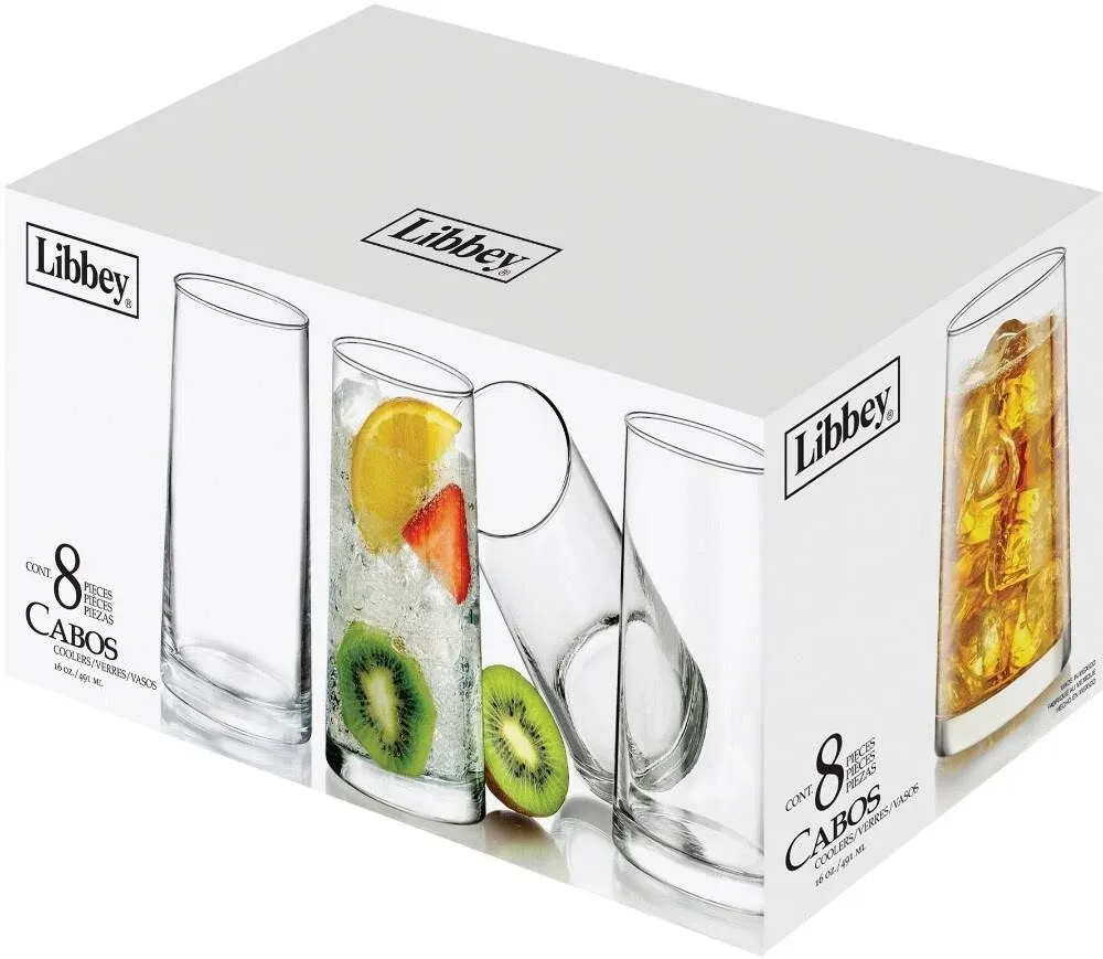 Libbey Cabos 8-Piece Beverage Glassware Set, 16 oz 