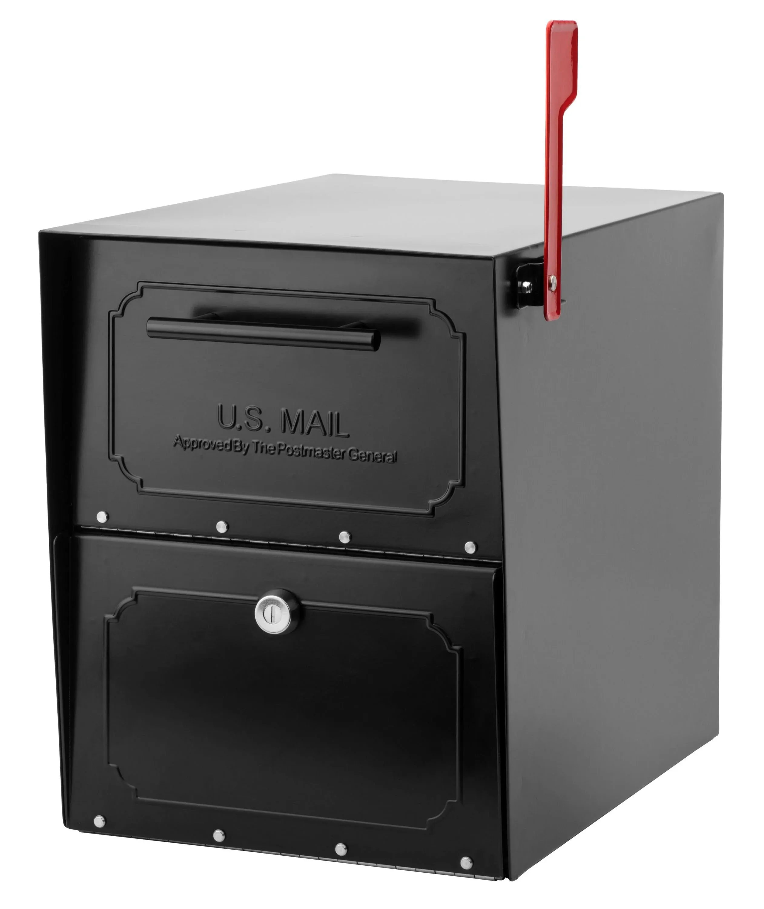 Architectural Mailboxes Oasis TriBolt Post Mount Locking Mailbox Black