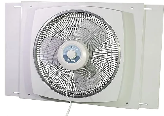 16 Inch 2470 CFM 3-Speed Window Fan with Storm Guard Housing for Window Openings Between 26-1/2 and 34-1/2 Inches