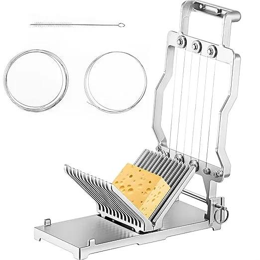 VEVOR Cheese Cutter With Wire 1 cm & 2 cm Cheeser Butter Cutting Blade Replaceable Cheese Slicer Wire, Aluminum Alloy Commercial Cheese Slicer with 304 Stainless Steel Wire Kitchen Cooking Baking Tool