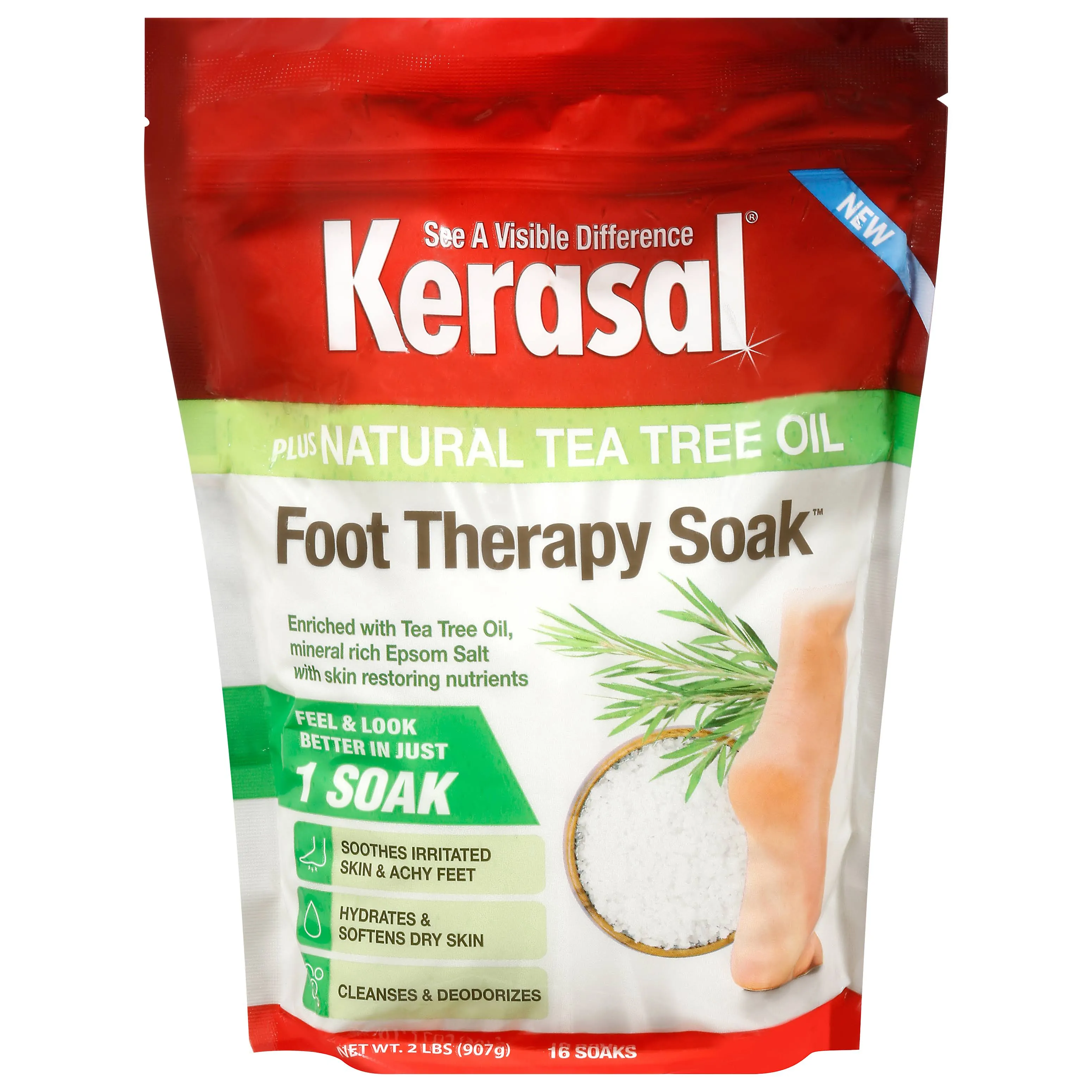 Kerasal Foot Therapy Soak Plus Natural Tea Tree Oil 2 lbs (907 g)