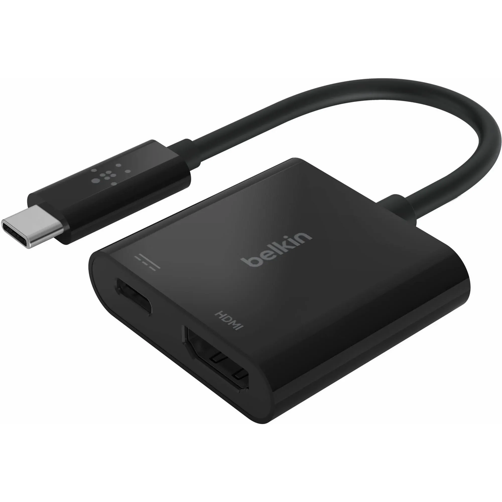 Belkin - USB C to HDMI Adapter + USBC Charging Port,  4K UHD Video, 60W Passthrough Power - Black