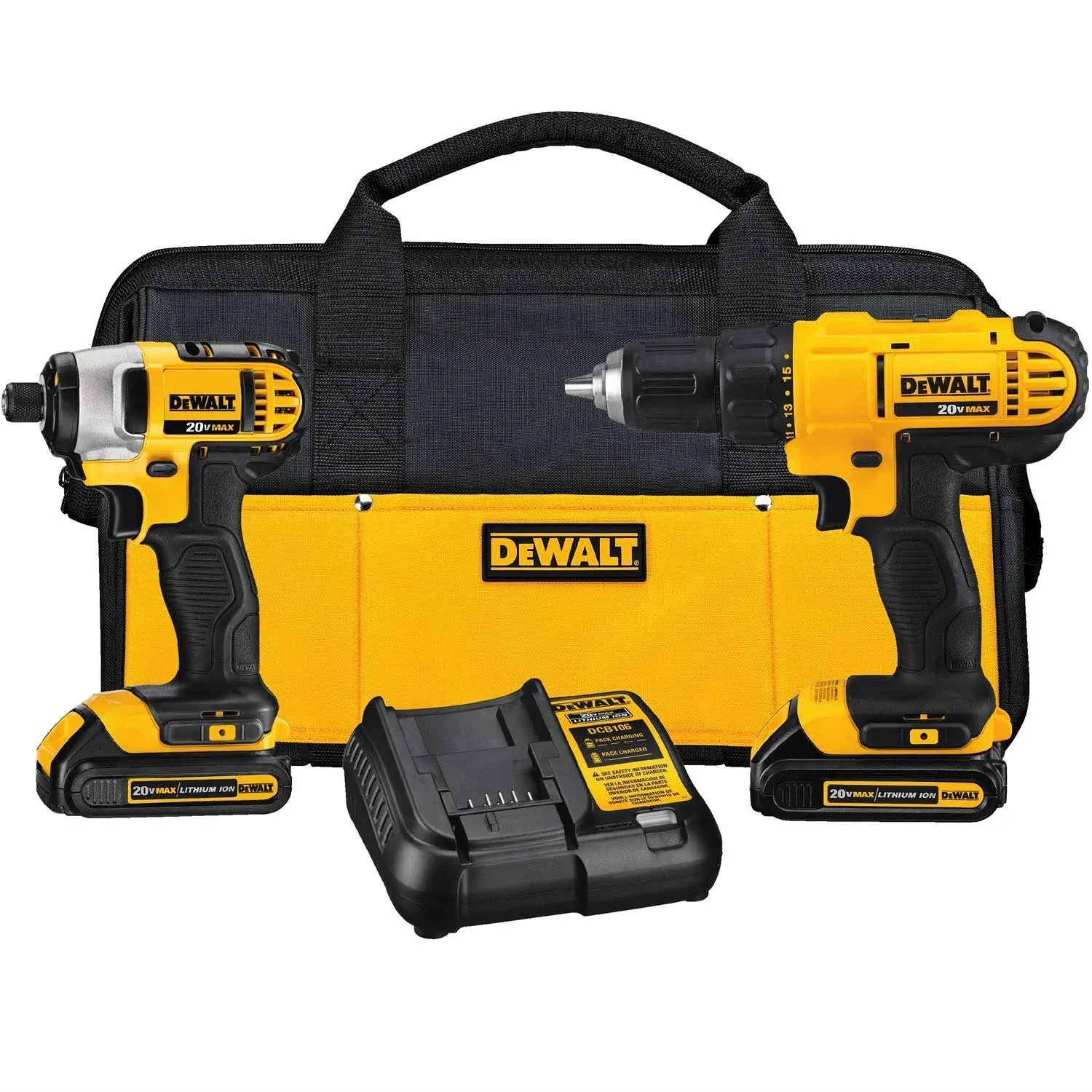 DeWalt DCK240C2 20V Max Cordless Drill/Driver & Impact Combo Kit