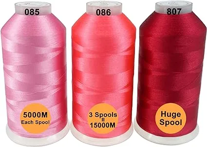 New brothreads - 40 Options- Various Assorted Color Packs of Polyester Embroidery Machine Thread Huge Spool 5000M for All Embroidery Machines -6xPastel Colors 1