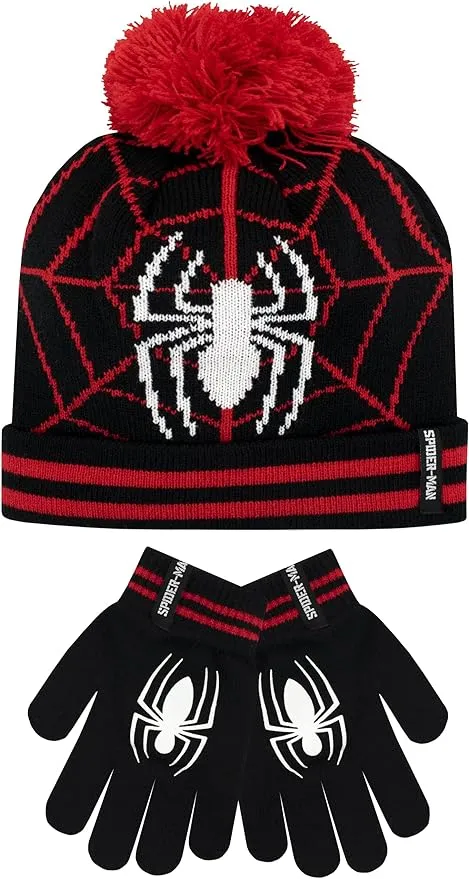 Marvel Kids Winter Hat and Gloves Set Spiderman Black One SizeMarvel Kids Winter Hat and Gloves Set Spiderman Black…