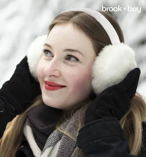 Brook + Bay Fleece Ear Muffs - Cozy & Foldable Earmuffs - Winter Ear Warmers for Women - Soft & Warm Ear Muffs for Women