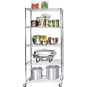 UltraDurable Silver 5-Tier NSF-Certified Wire Steel Garage Storage Shelving (36 in. W x 18 in. D x 75 in. H)