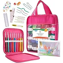 JumblCrafts Crochet Kit W/Crochet Hooks Weaving Needles & 24 Acrylic Yarn Set, Crochet Starter Kit