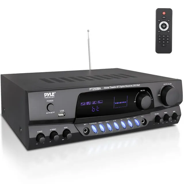 Pyle Home Theater Wireless Bluetooth Streaming Receiver Amplifier