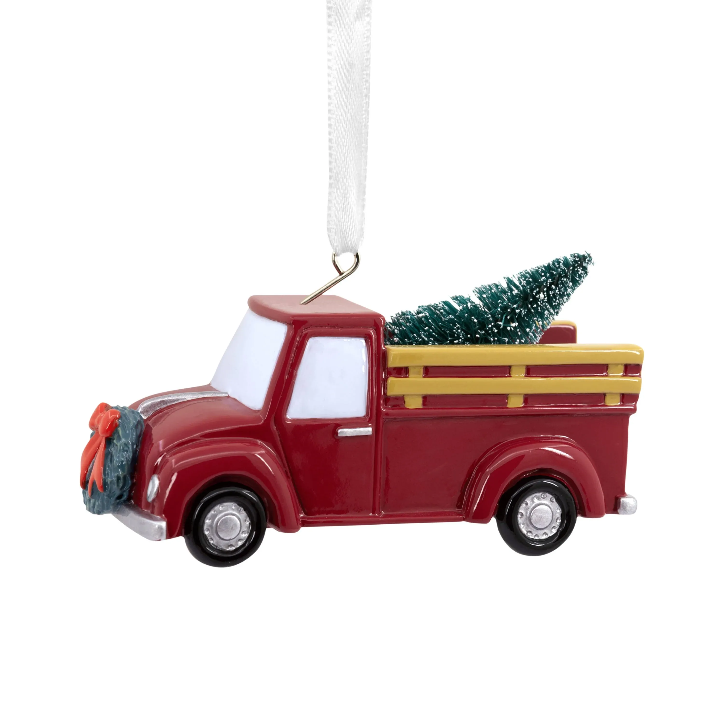 Hallmark Red Pickup Truck with Tree Christmas Ornament, 0.18lbs