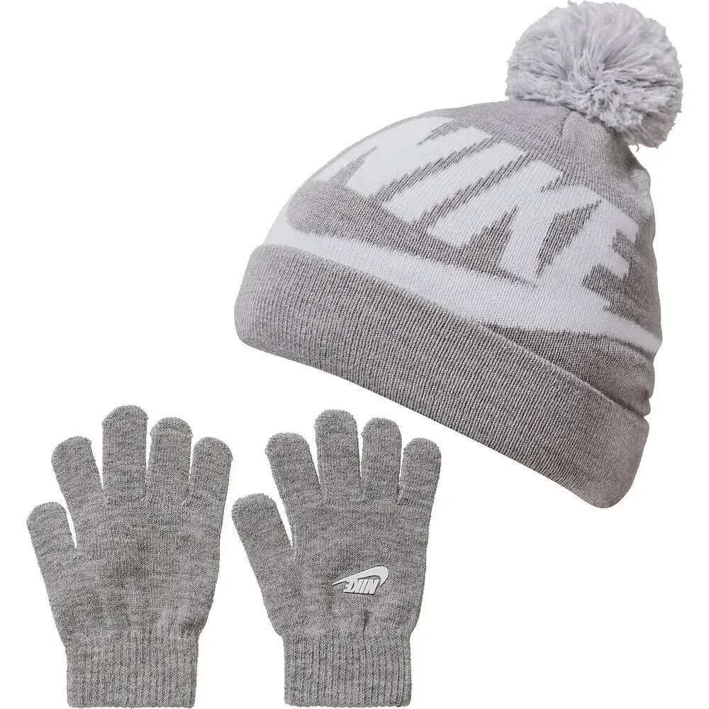 Kids Nike Swoosh Repeat Beanie & Gloves Set