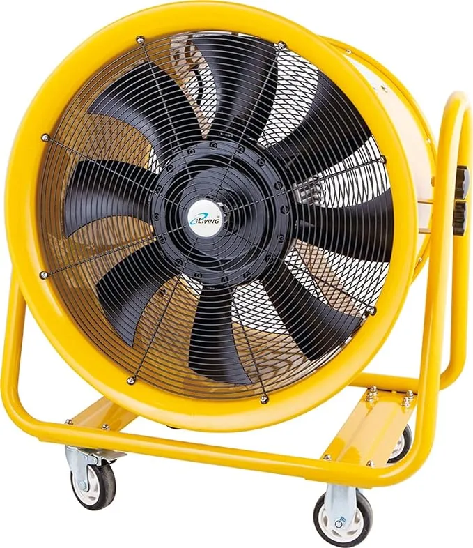 Yellow 24 in. Utility Blower Exhaust Warehouse Ventilator Floor Fan, 2000-Watt, 1720RPM