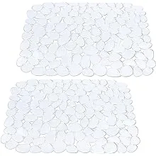 Yolife Pebble Sink Mats for Stainless Steel Sink, PVC Sink Saddle Protectors Kitchen Sink Mat for Porcelain Sink, Dishes and Glassware (Clear, 2 Pack)