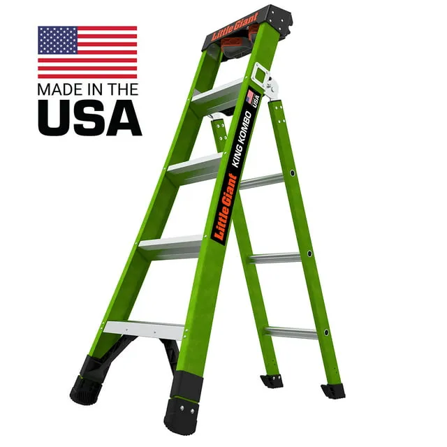 Little Giant King Kombo 5' Fiberglass 3-in-1 Multi-Use Ladder 13905-001