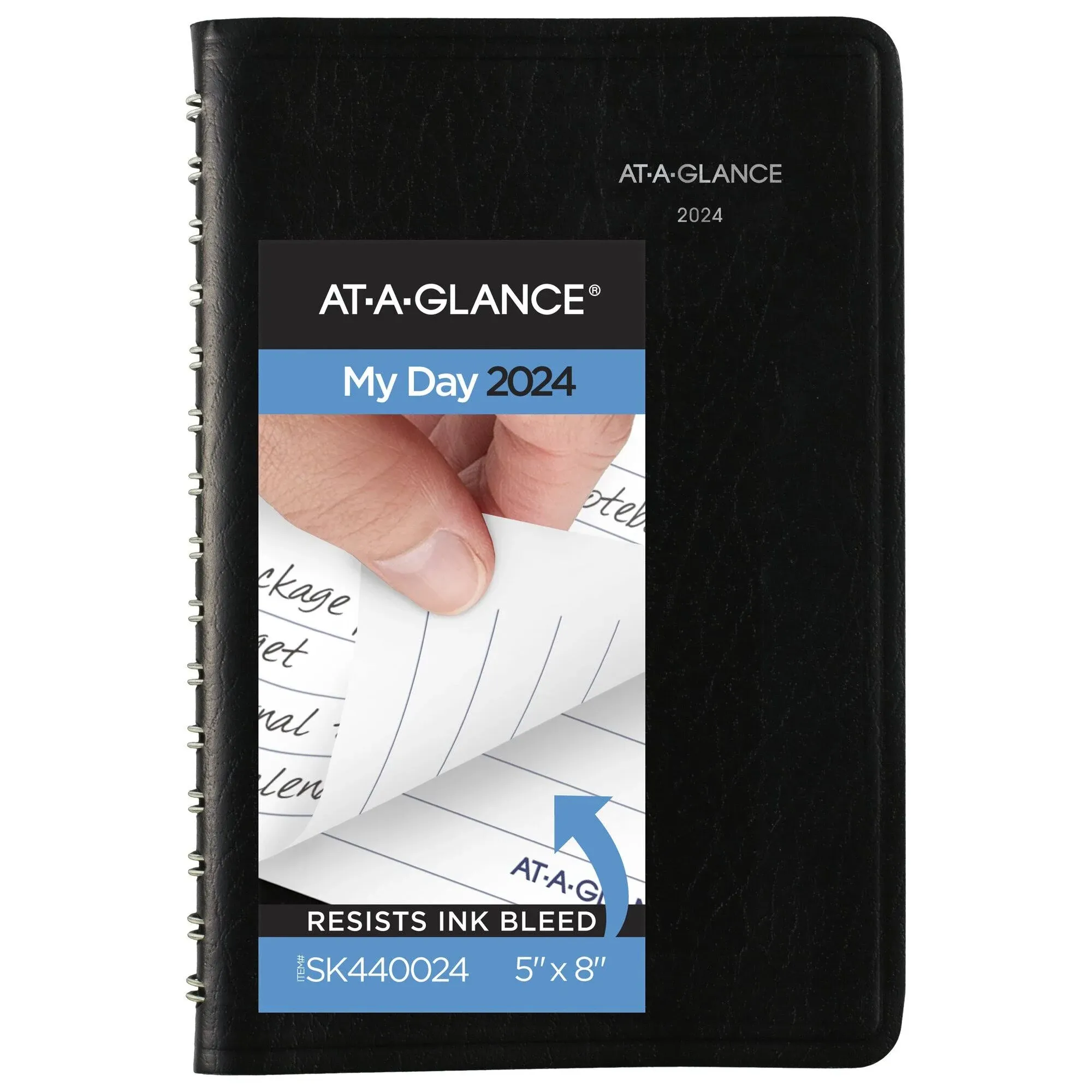 At-a-glance DayMinder 2025 Daily Appointment Book Planner Black Small 5 x 8 -