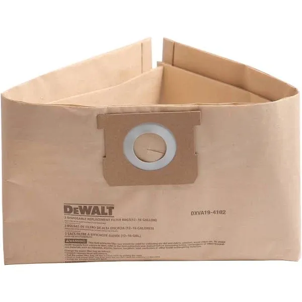 DeWalt Shop VAC Disposable Dust Filter Bags Replacement DXVA19-4101