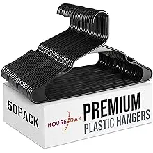 House Day 16.3 inch Heavy Duty Plastic Hangers 50 Pack - Gray