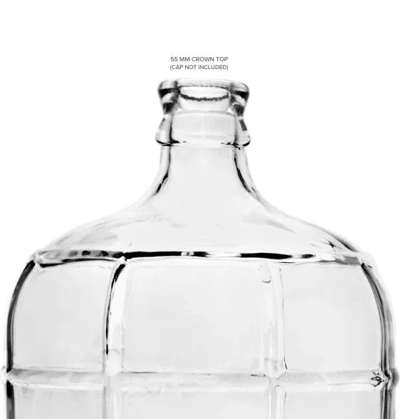 Geo Sports Bottles 3 Gallon Round Glass Carboy Fits 30mm Cork Finish or 55mm Push Cap Home Brew (Clear Glass) (BT3GG)