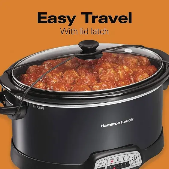 Hamilton Beach Portable 7 Quart Programmable Slow Cooker with Three Temperature Settings