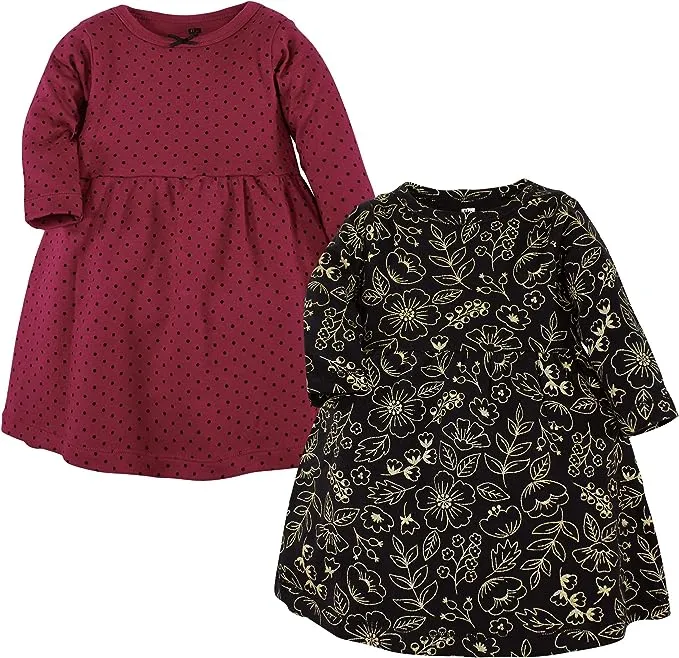 Hudson Baby Baby Girls' Cotton Dress, Cardigan and Shoe Multi-pack Set