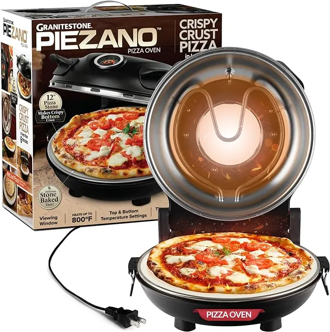 Piezano Pizza Oven Electric Pizza Bake Portable Countertop 12&#034; Pizza Maker New