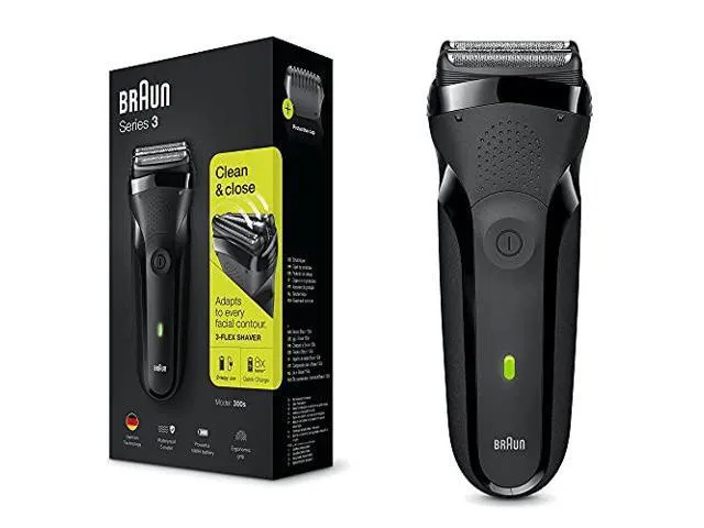 Braun Series3 300s Men Electric Clean Shaver Rechargeable Waterproof Razor Black