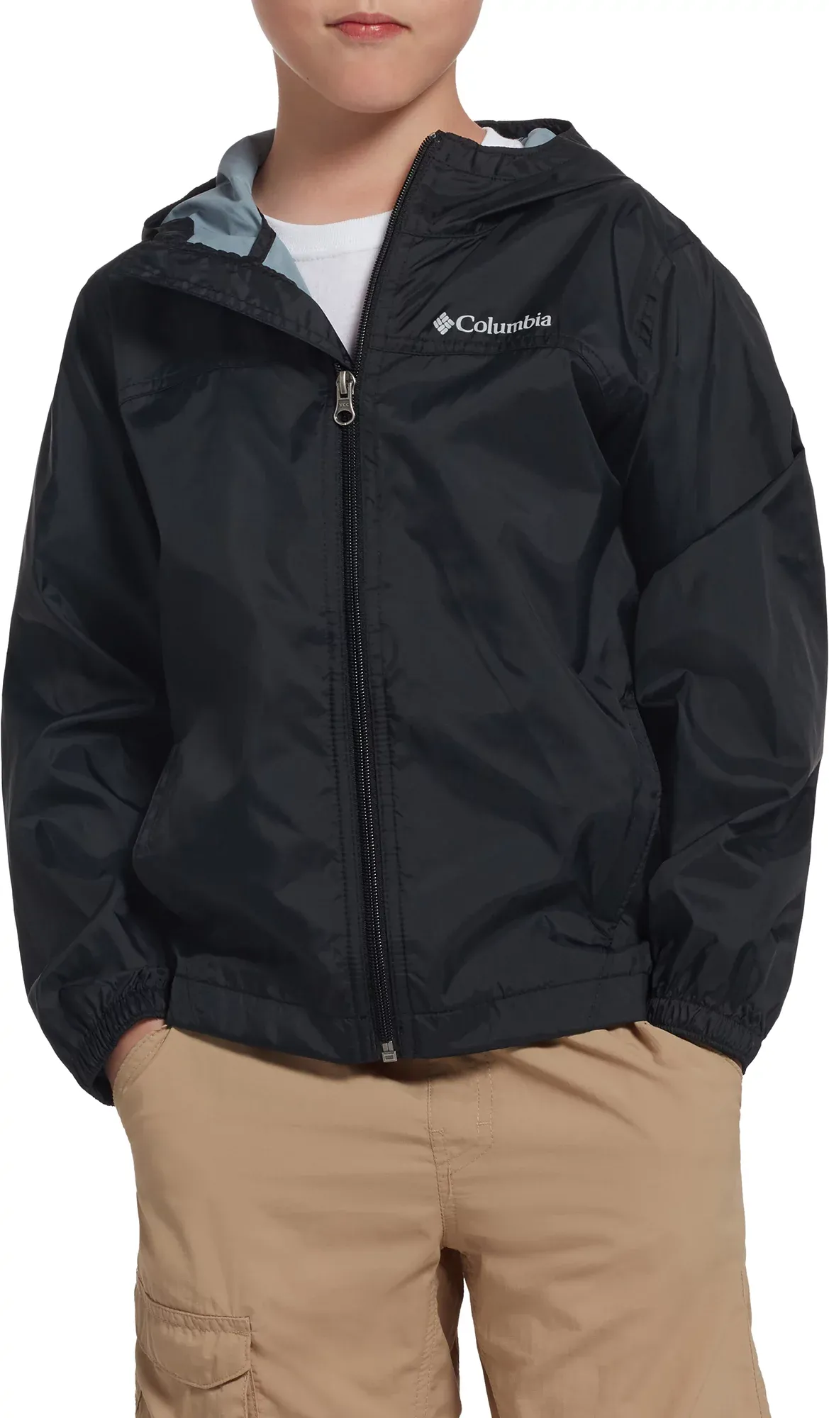 Columbia Big Boys Glennaker Rain Jacket Black Medium (10-12)