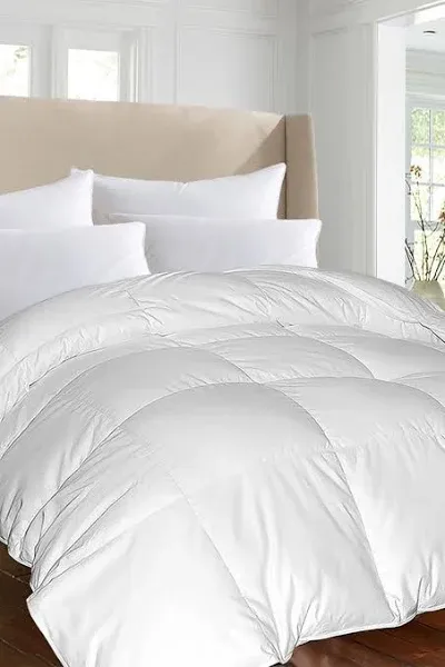 1000 TC Egyptian Cotton Cover Down Alternative Comforter White Full/Queen