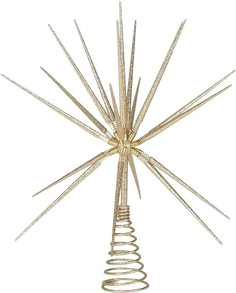 Roman 133174 Gold Burst Tree Topper Spikes on Spring, 15 inchRoman 133174 Gold Burst Tree Topper Spikes on Sprin…