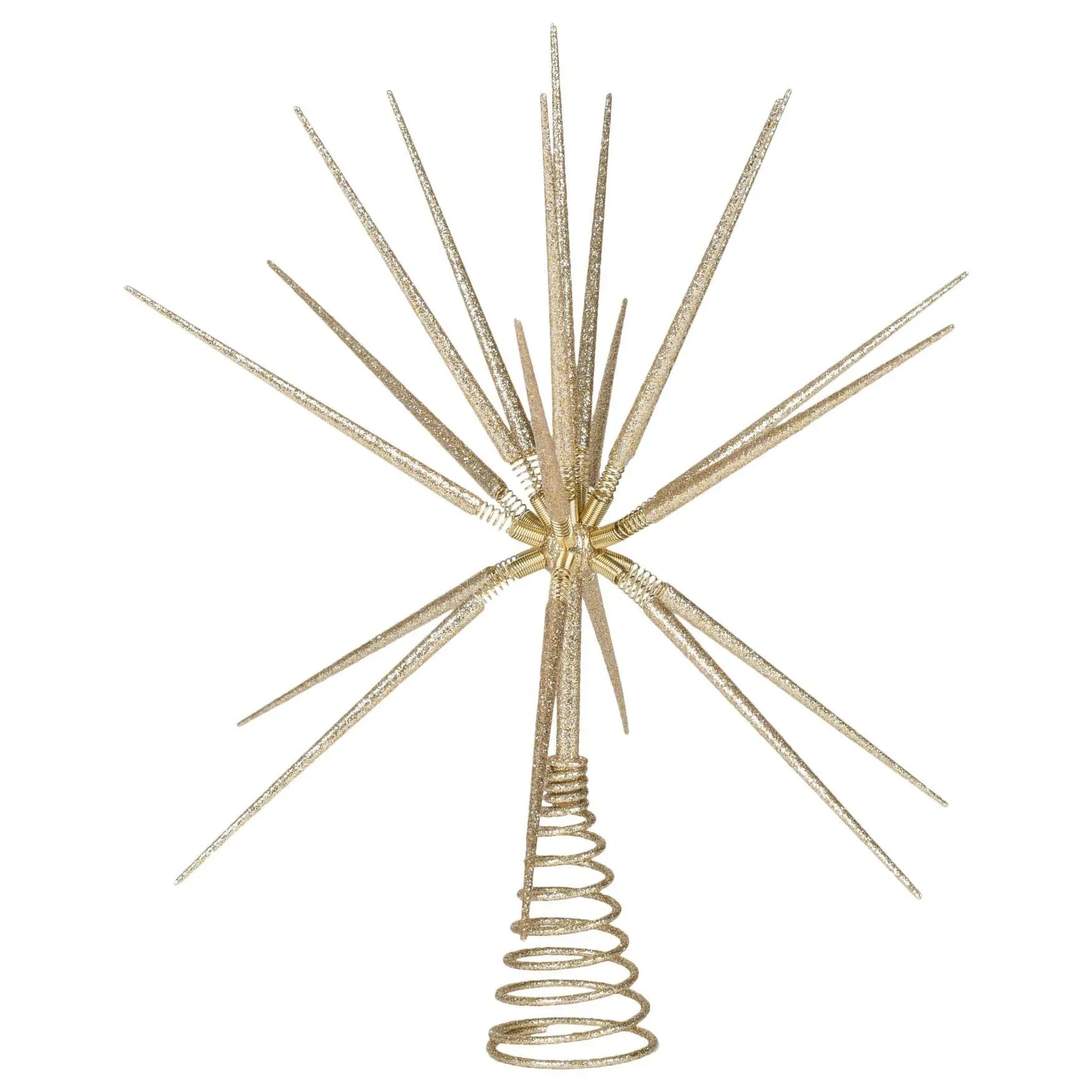 Roman 133174 Gold Burst Tree Topper Spikes on Spring, 15 inch