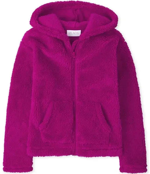 The Children's Place Girls Sherpa Zip-Up Hoodie