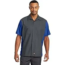 Red Kap SY20 Crew Shirt - Short Sleeve - Charcoal/Royal Blue - XL