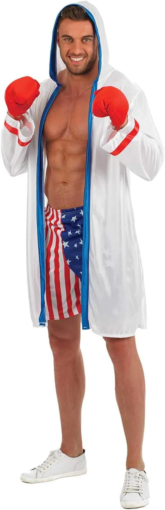 fun shack Boxer Costume Men, Boxing Robe Mens with Hood, Boxing Costume Men, American Boxer Robe Costume Men