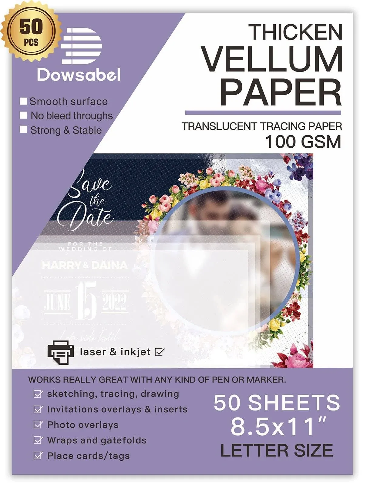 DOWSABEL Translucent Vellum Paper