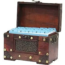 Rustic Studded Index/Recipe Card Box with Antiqued Latch (Large)