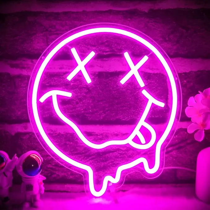 OvoNinn Melting Smile Face Neon Sign