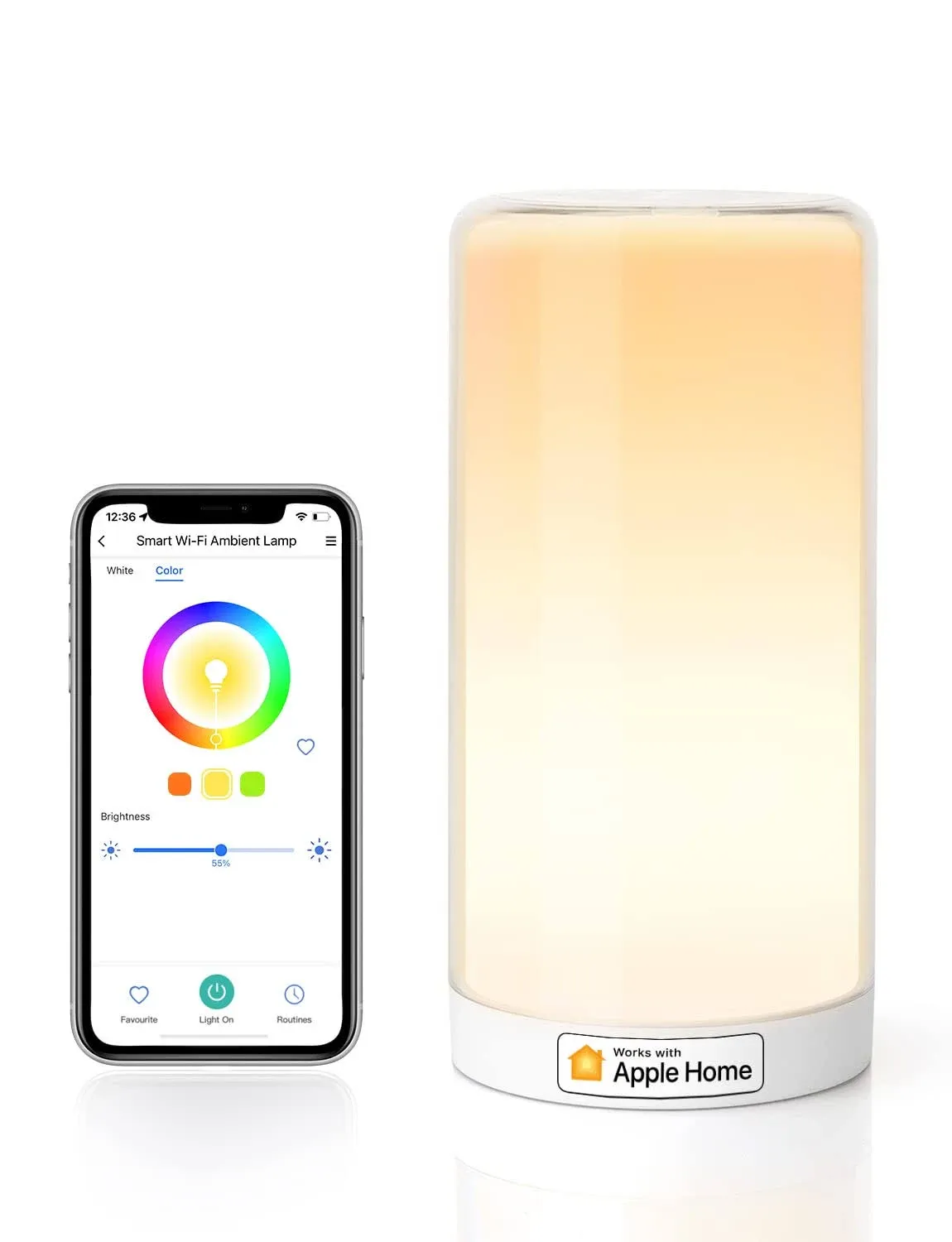 Smart Wifi Table Lamp, Bedside Lamp, Compatible with Apple Homekit, Siri, Amazon