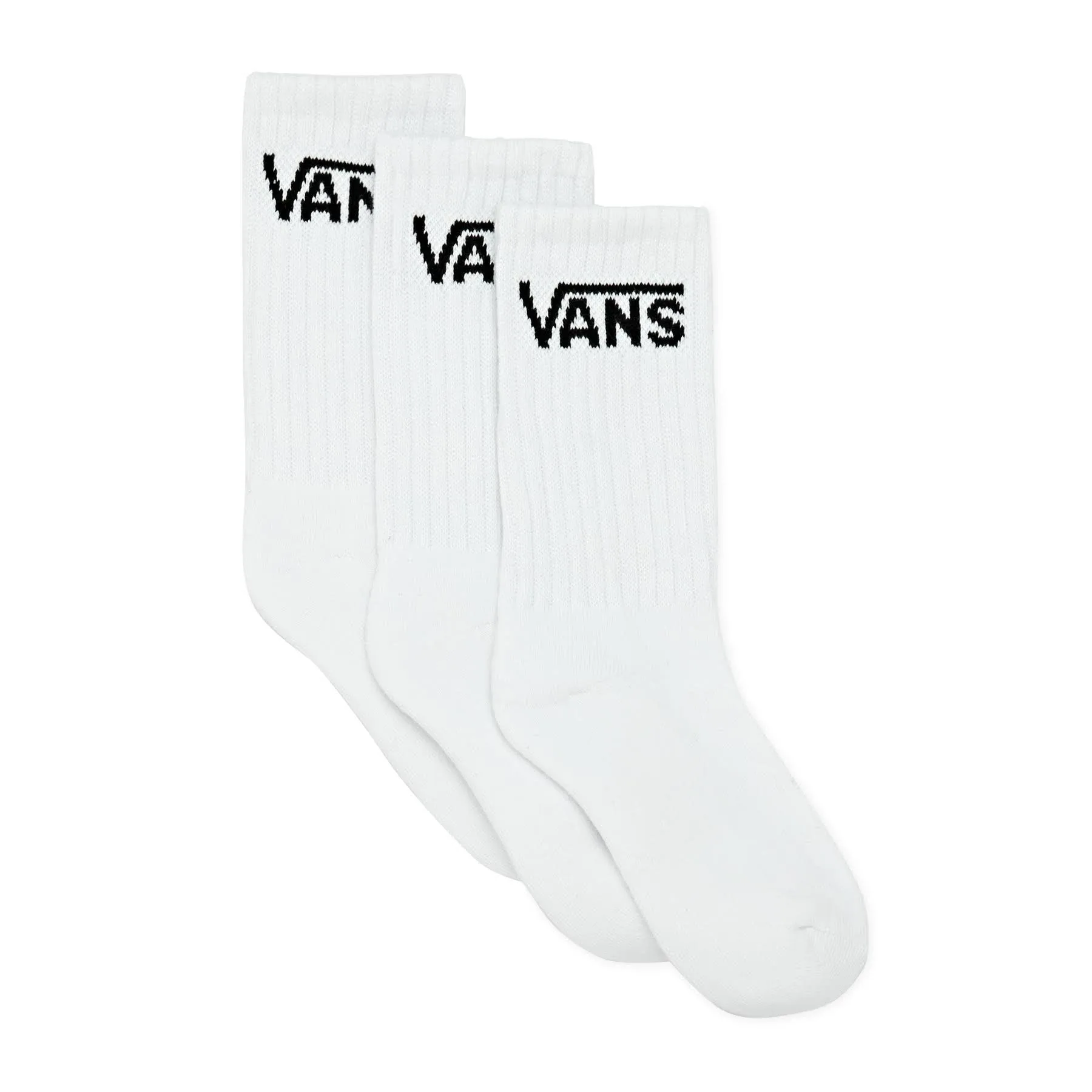 VANS Kids Classic Crew Socks (3 Pairs) - White