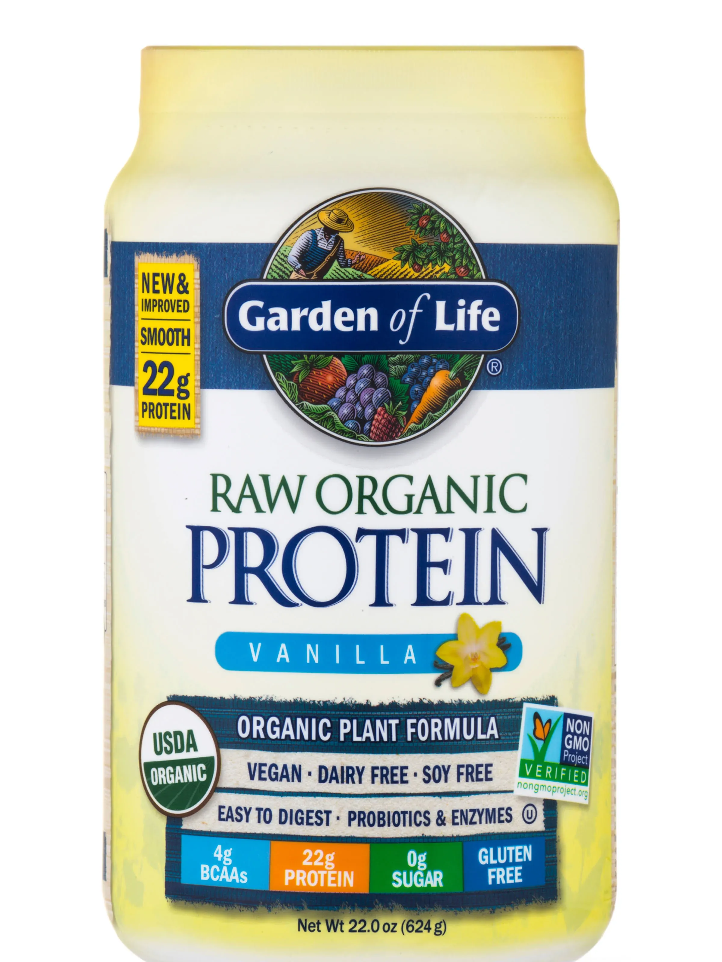 Garden of Life, RAW Organic Protein, Plant-Based, Unflavored, 19.75 oz (560 g)