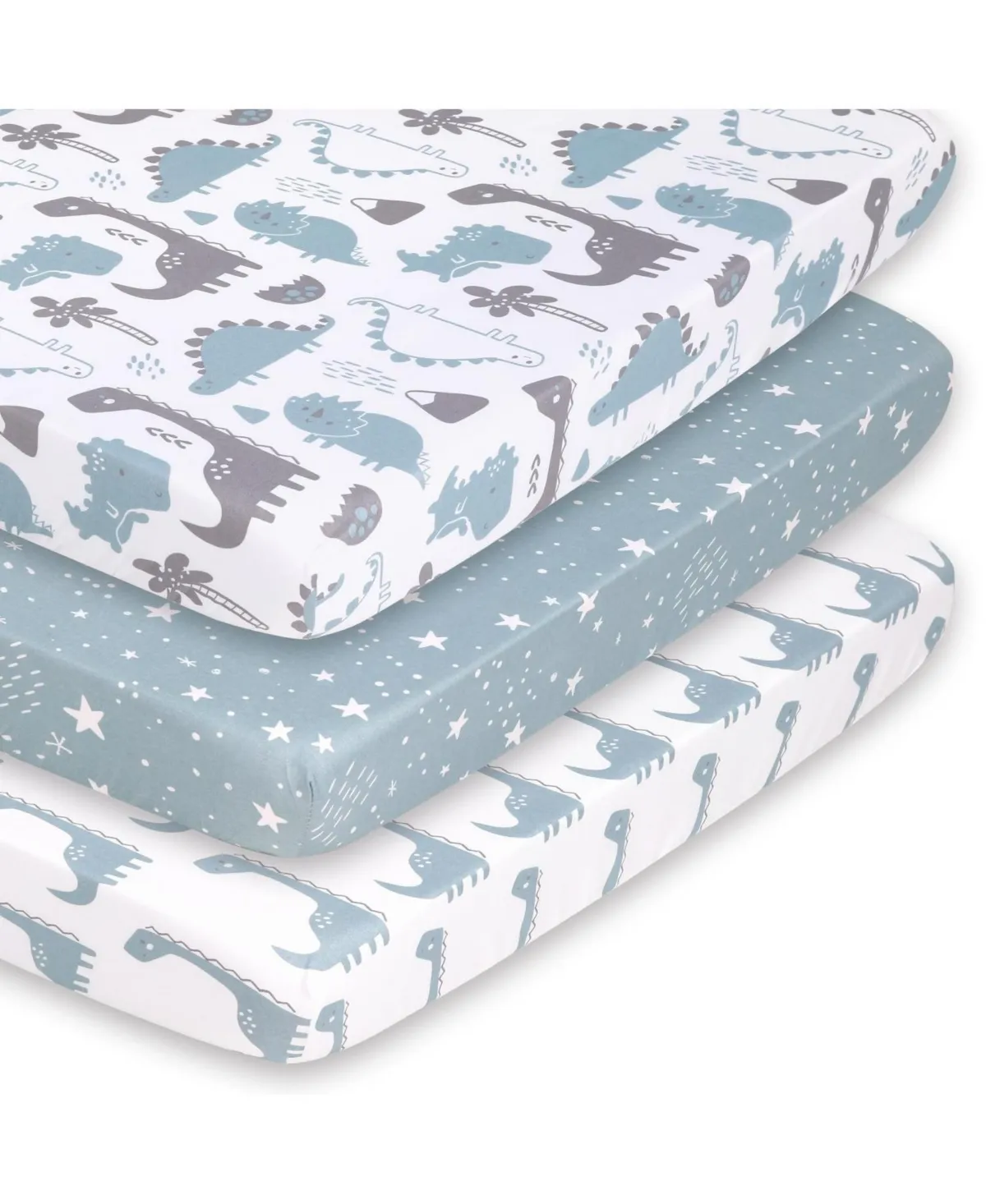 The Peanutshell Playard Sheets - Blue Dino Mini Crib Sheet