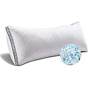 WhatsBedding Memory Foam Body Pillow -Fluffy Body Pillows for Adults -Large Long Bed Pillows for Sleeping - 20x54 inch, White