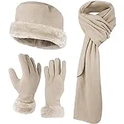 Women's Warm Fleece Hat and Glove Set