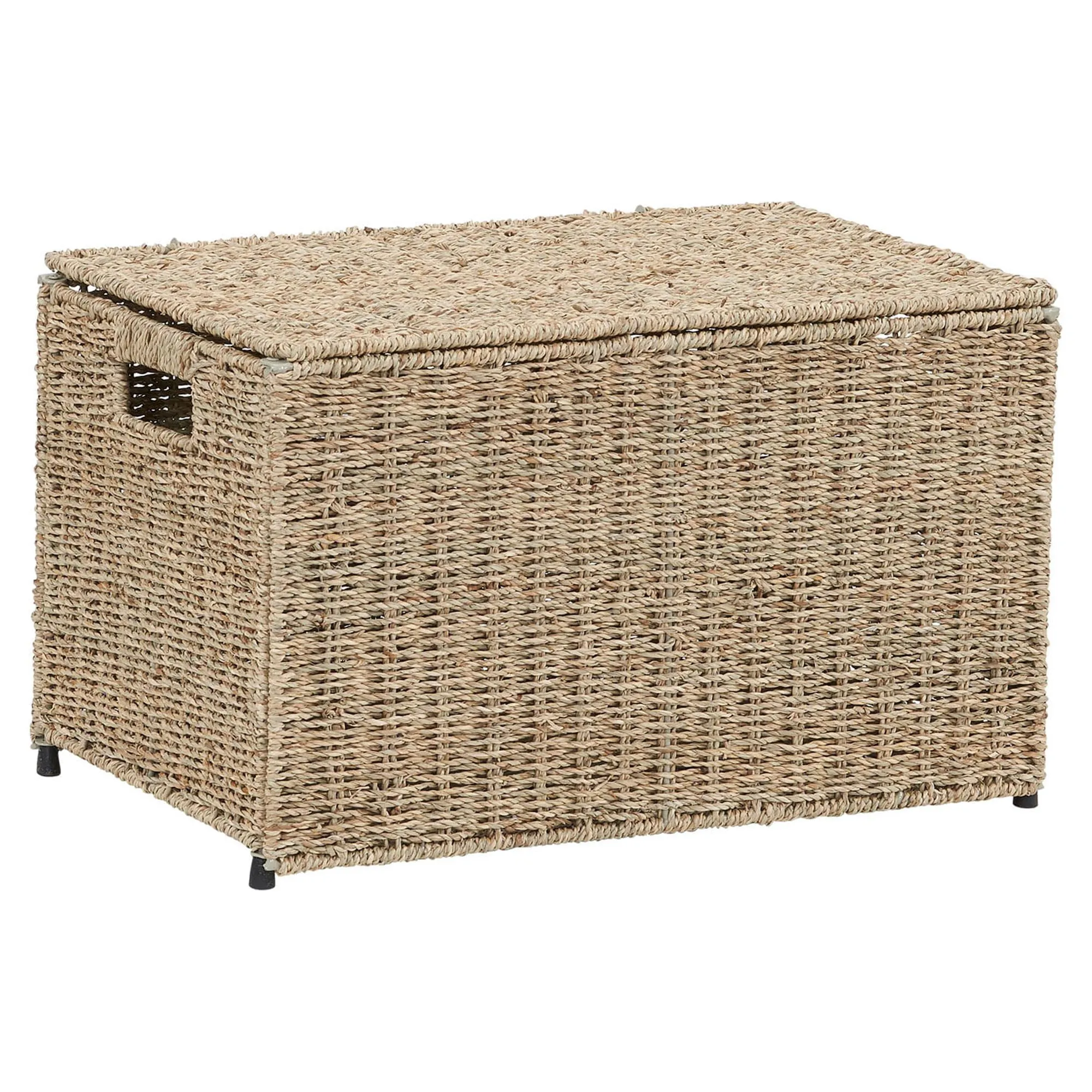 Household Essentials Decorative Wicker Seagrass Storage Chest Size: Small