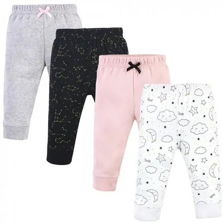 Hudson Baby Infant and Toddler Girl Cotton Pants 4pk Dreamer 18-24 Months