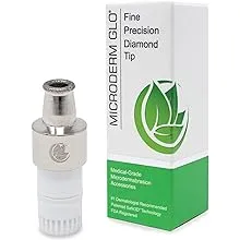 Microderm GLO Premium Diamond Microdermabrasion Tips - Medical Grade Stainless Steel Accessories, Patented Safe3D Technology, Safe for All Skin Types. (Fine/Precision)