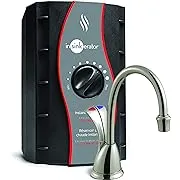 InSinkErator Wave Instant Hot and Cold Water Dispenser System, Faucet & Tank, Satin Nickel, HC-Wave-SN