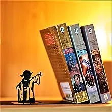 Renovatio Metal Bookend Master - Cute, Unique, Geeky Anime Bookends for Home, Office & Kids Room - Black Metal Book Ends, Cool Stopper & Shelf Holder - Heavy Duty, Non-Slip- Free on Prime,10-inch SizeRenovatio Metal Bookend Master - Cute, Unique, Geek…