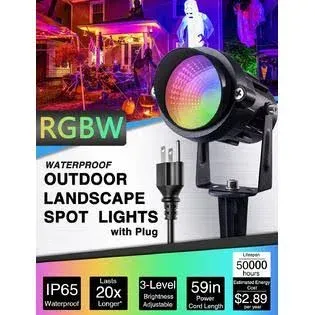 SUNVIE 12W RGB Outdoor Spotlight LED Color Changing Landscape Lights