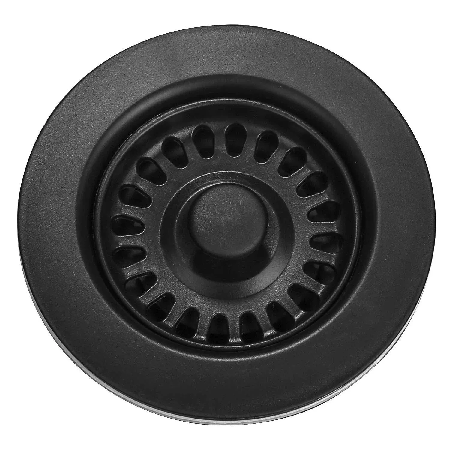 Serene Valley NDA0052 3.5-in Black Sink Strainer Assembly with Stopper for Matching Color of Granite or Fireclay Sinks