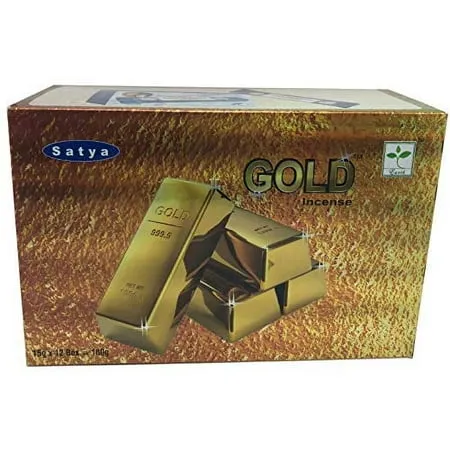 Satya Gold Incense Stick Box - Pack of 12 (15 Gram Each)